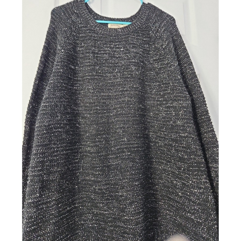 Faded Glory Womans Pullover Sweater Plus Size XXL black & Silver Metallic. - Picture 2 of 4